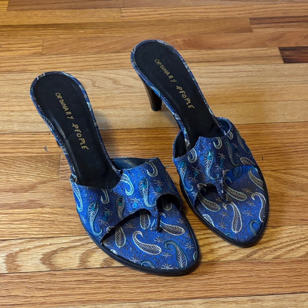 Blue Paisley Women's Heels